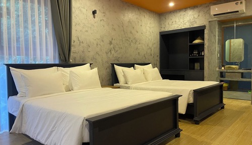 Bungalow, 2 camas de matrimonio