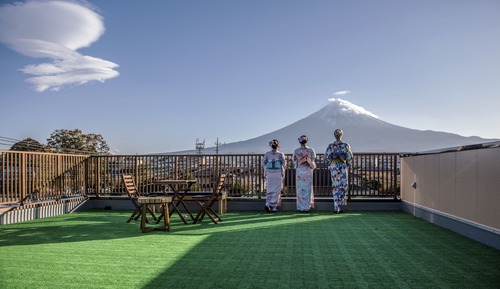 Habitación con 2 camas individuales, no fumadores, vistas a la montaña (Mt. Fuji)