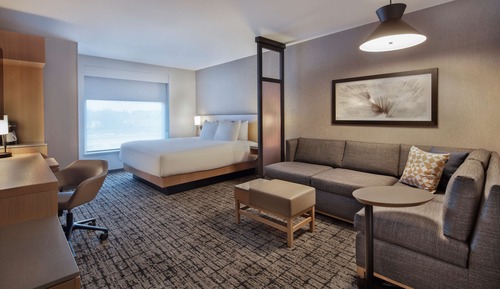 Habitación de diseño, 1 cama de matrimonio grande con sofá cama