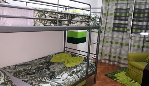 Habitación con 2 camas individuales, baño compartido (Verde)