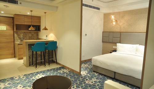 Suite, 1 cama de matrimonio grande, cocina básica