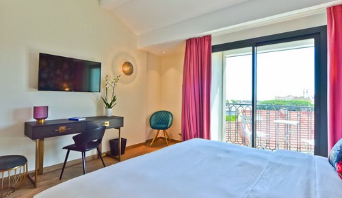 Habitación panorámica doble, balcón, vistas al mar