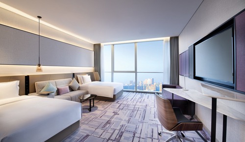 Habitación estándar, 2 camas individuales, Acceso al salón del club, vistas al mar