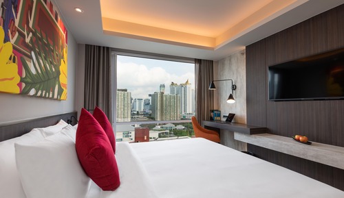 Habitación Premier doble, 1 cama de matrimonio grande, vistas a la ciudad