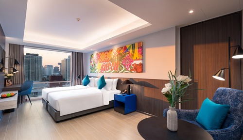 Habitación Grand con 2 camas individuales, vistas a la ciudad (Deluxe)