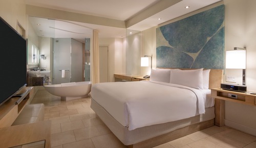 Habitación Deluxe, 1 cama de matrimonio grande, no fumadores, vistas parciales al mar