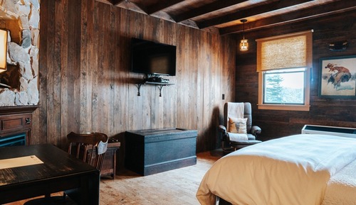Cabaña de lujo, 1 cama de matrimonio grande, chimenea