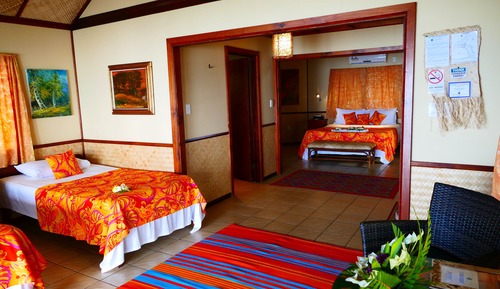 Habitación cuádruple Deluxe, 1 habitación, vistas al mar, frente al mar (Fale)