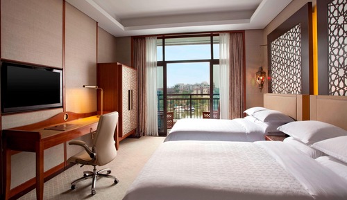 Habitación Deluxe, 2 camas dobles, balcón, vistas al jardín