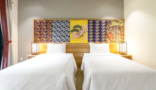 Habitación con 2 camas individuales, vistas al jardín (Hinode)