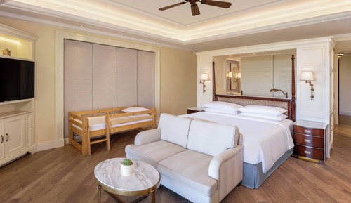 Habitación familiar, 1 cama de matrimonio grande, balcón, vistas al jardín