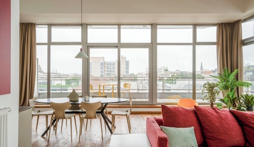 Ático exclusivo, 1 habitación, terraza, vistas a la ciudad