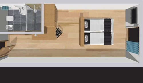 Habitación con 1 cama doble o 2 individuales