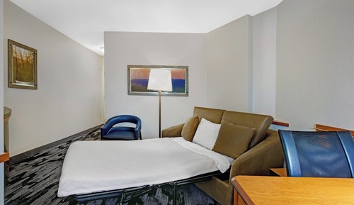 Estudio, 1 cama de matrimonio grande con sofá cama