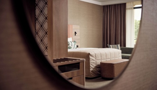 Habitación Deluxe doble, 1 cama de matrimonio grande, bañera de hidromasaje, vistas al parque
