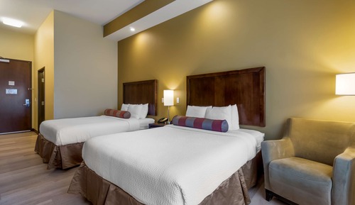 Habitación estándar, 2 camas de matrimonio, no fumadores, frigorífico y microondas (Pet Friendly)