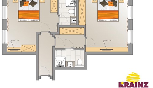 Habitación económica doble, 2 habitaciones, habitaciones comunicadas