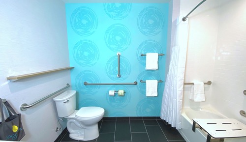 Habitación, 2 camas de matrimonio, accesible para personas con discapacidad, bañera