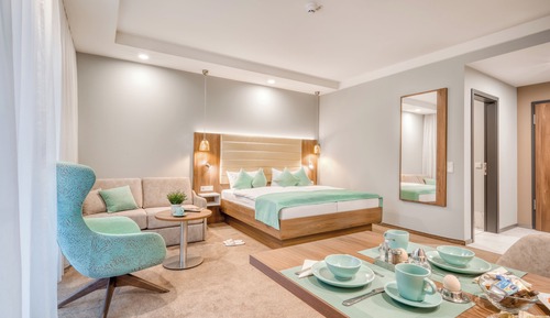 Habitación Deluxe doble, 1 cama de matrimonio grande con sofá cama, no fumadores, balcón