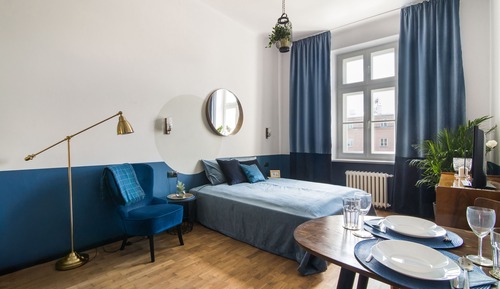 Estudio clásico, 1 cama de matrimonio grande