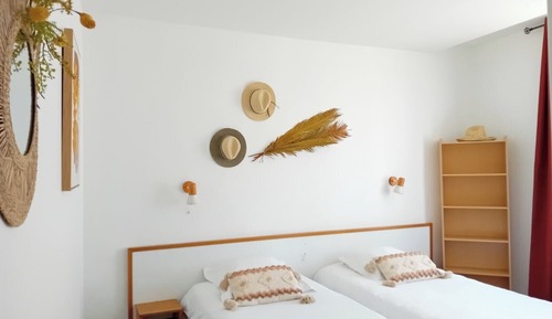 Habitación con 2 camas individuales, vistas a la ciudad