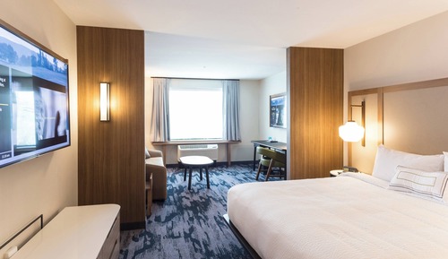 Suite, 1 cama de matrimonio grande con sofá cama, vistas a la ciudad