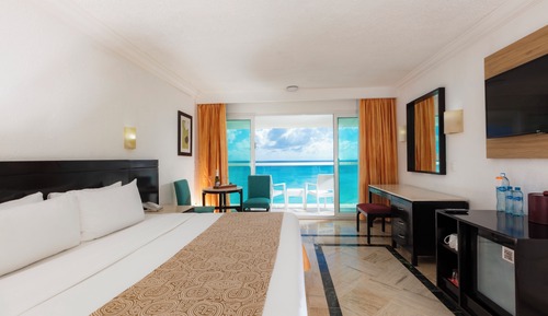 Habitación de lujo doble, 1 cama de matrimonio grande, vistas al mar