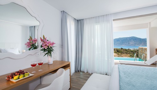 Suite junior, 2 camas individuales, piscina privada, vistas al mar