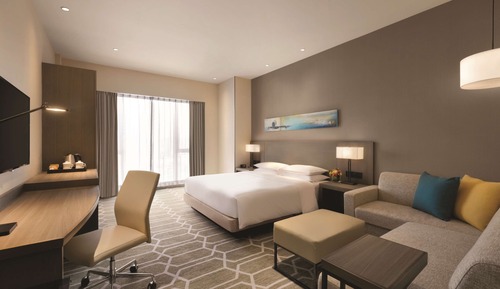 Habitación, 1 cama de matrimonio grande con sofá cama, vistas al río