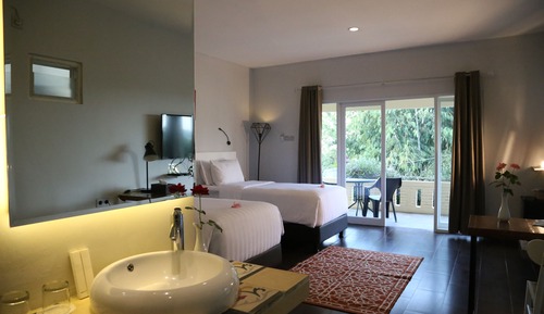 Habitación Deluxe con 2 camas individuales, 2 camas individuales, vistas al jardín, planta baja