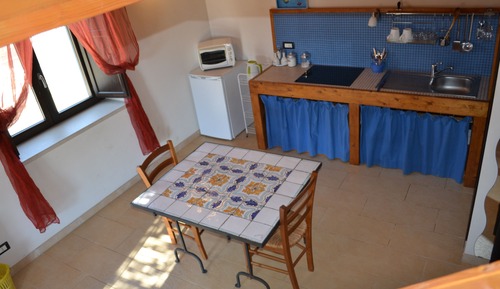 Estudio clásico, cocina básica, vistas al jardín