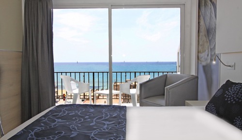 Habitación estándar doble de uso individual, balcón, vistas al mar