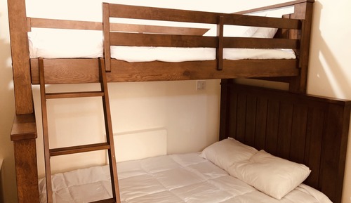 Queen Bed with Bunk Bed