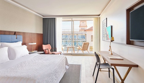 Habitación superior, 1 cama de matrimonio grande, no fumadores, vistas parciales al mar