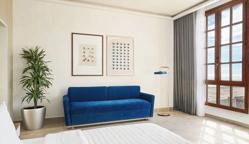 Habitación superior, 1 cama de matrimonio grande, no fumadores, vistas parciales al mar