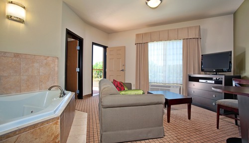 Suite, 1 cama de matrimonio grande, bañera de hidromasaje (Separate Walk-In Shower)