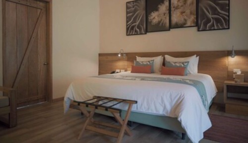 Habitación Deluxe, 1 cama de matrimonio grande, bañera de hidromasaje, vistas a la piscina