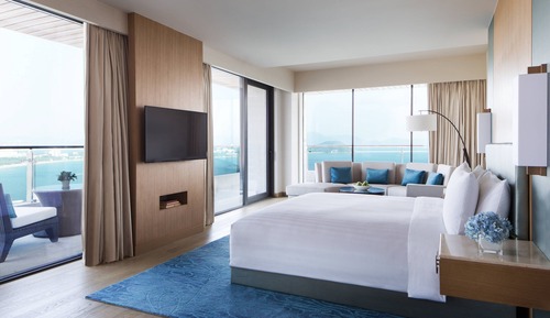 Suite estudio ejecutiva, 1 cama de matrimonio grande, balcón, vistas al mar