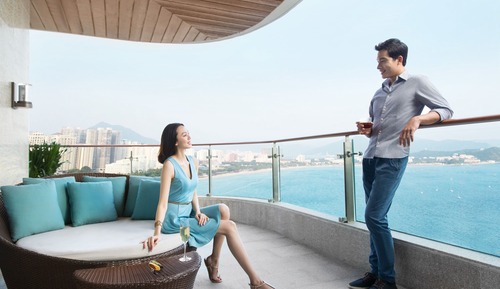 Suite estudio ejecutiva, 1 cama de matrimonio grande, balcón, vistas al mar