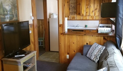 Cabaña estándar, 2 camas de matrimonio, chimenea