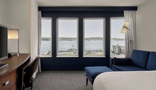 Habitación, 1 cama de matrimonio grande con sofá cama, vistas al puerto