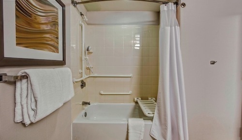 Estudio, 1 cama de matrimonio grande con sofá cama (Mobility/Hearing Accessible, Tub)
