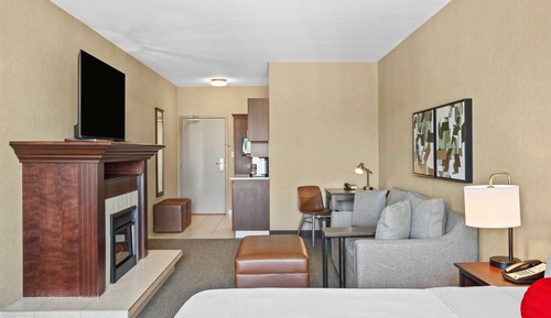 Suite, 1 cama de matrimonio grande con sofá cama, frigorífico y microondas (Fireplace)