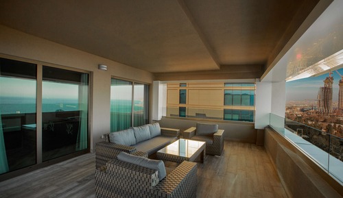 Apartamento, 1 habitación, terraza, vistas al mar (Caspian)