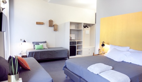 Habitación cuádruple Deluxe, 1 habitación, no fumadores, balcón