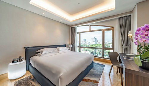 Suite estudio Deluxe, 1 cama de matrimonio grande, vistas a la ciudad