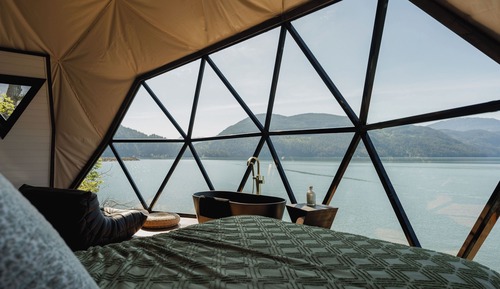 Cabaña, 1 cama de matrimonio, no fumadores, vistas al lago