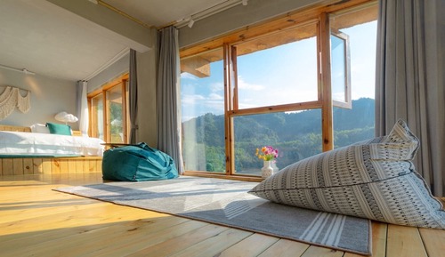 Habitación panorámica doble, 1 cama de matrimonio grande, vistas al valle