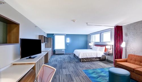 Estudio, 1 cama de matrimonio grande, accesible para personas con discapacidad, bañera