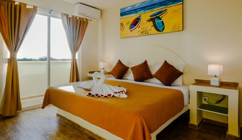 Apartamento superior, varias camas, cocina básica